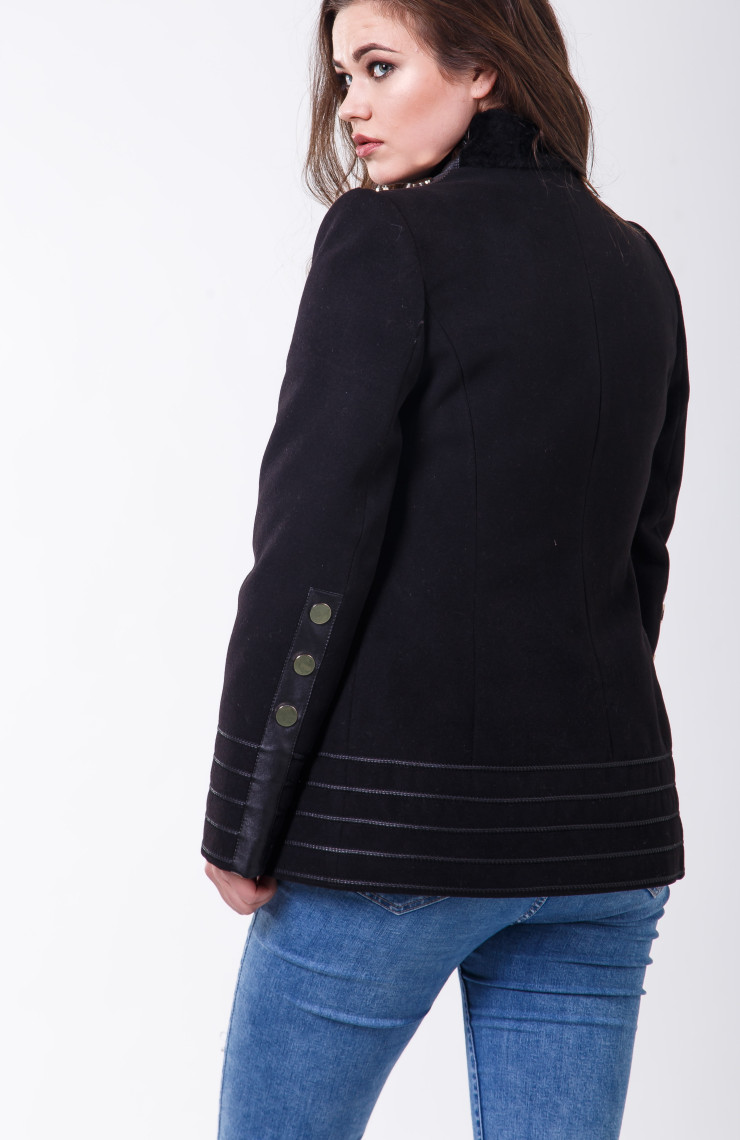 Пальто 1-077 Черный