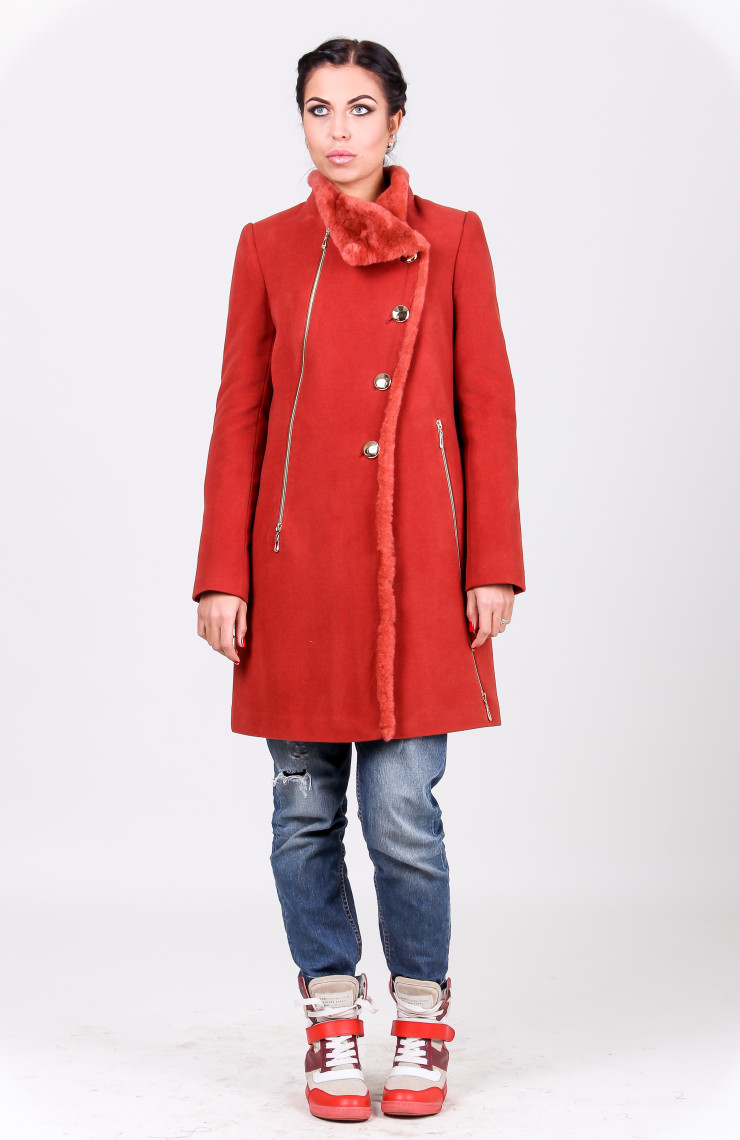 Пальто 1-072 Светло-терракотовый