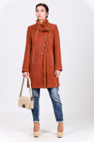 Пальто 1-072 Золотисто-теракотовый