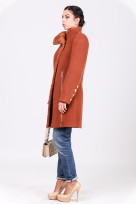 Пальто 1-072 Золотисто-теракотовый