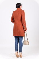 Пальто 1-072 Золотисто-теракотовый