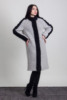 Пальто 2-354Ш Бело-черный