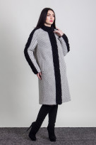 Пальто 2-354Ш Бело-черный