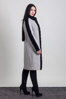 Пальто 2-354Ш Бело-черный