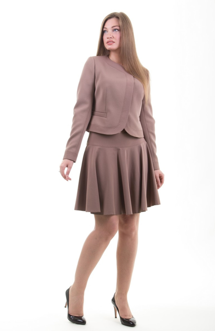 Костюм 8-082 Бежевый+мол. шоколад