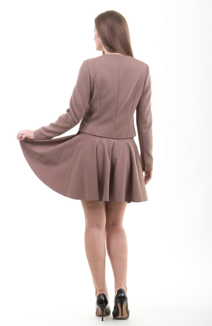 Костюм 8-082 Бежевый+мол. шоколад