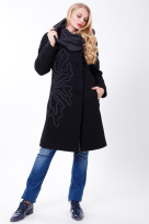 Пальто 2-357 Черный шоколад