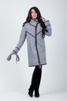 Пальто 2-337Н Бело-черный