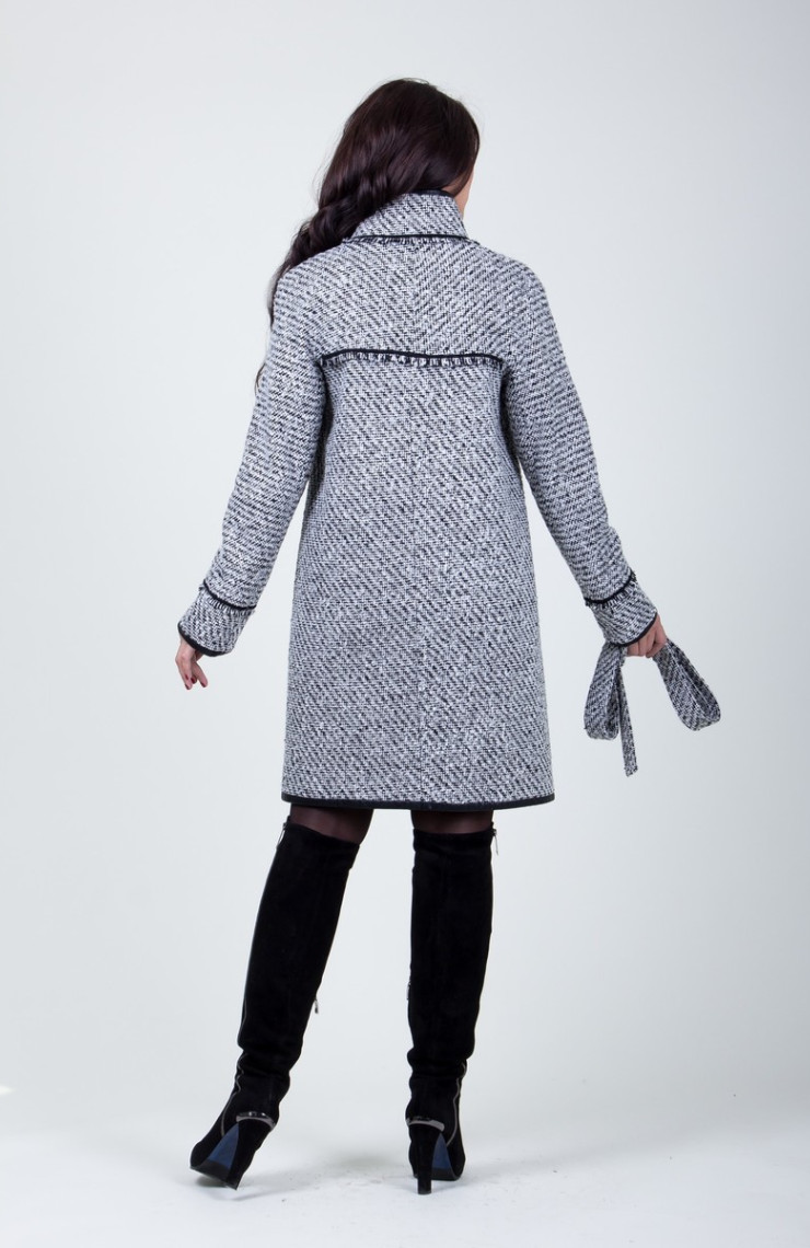 Пальто 2-337Н Бело-черный