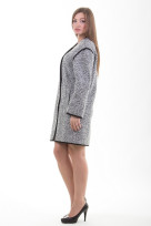 Пальто 2-408 Бело-черный