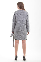 Пальто 2-408 Бело-черный