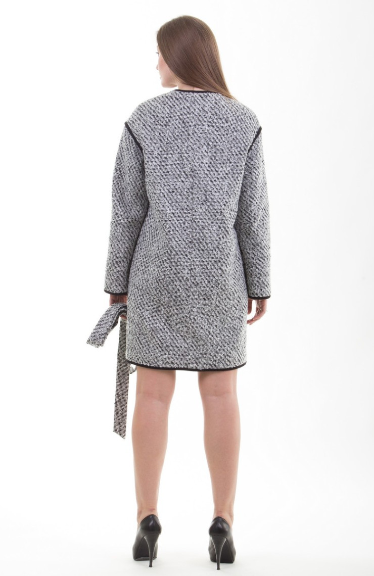 Пальто 2-408 Бело-черный