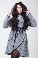 Пальто 2-414 Бело-черный