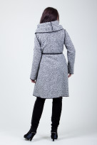 Пальто 2-414 Бело-черный