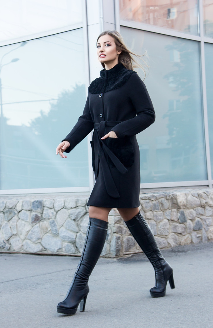Пальто 1-041/9 Черный
