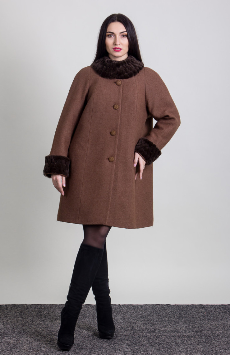 Пальто 1-056 Молочный шоколад