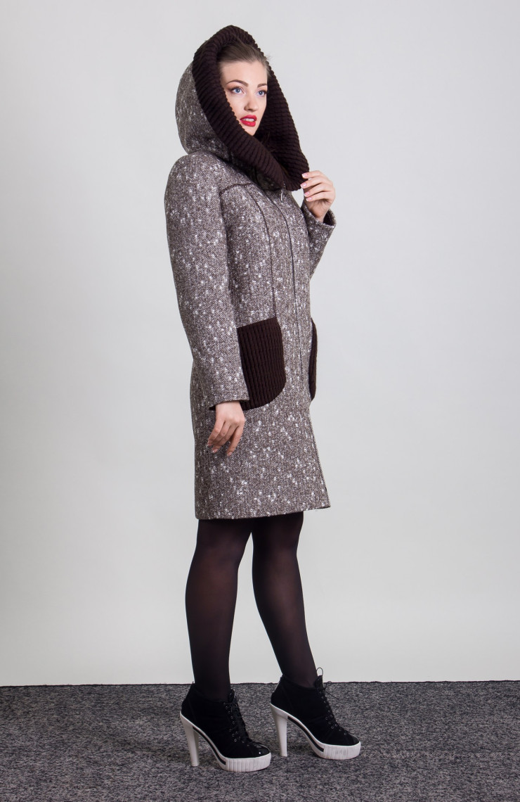 Пальто 2-410Ш Коричневый