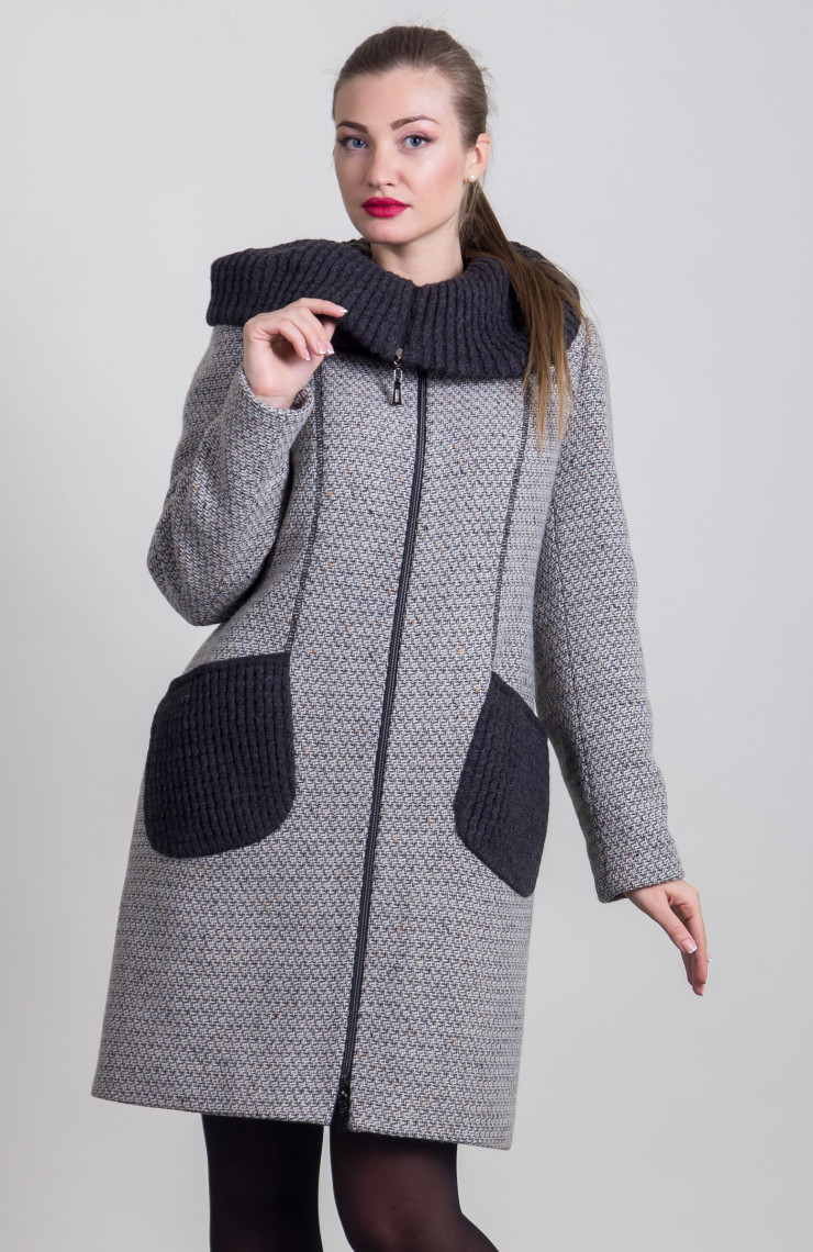 Пальто 2-410Ш Серый меланж