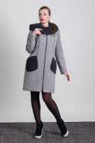 Пальто 2-410Ш Серый меланж