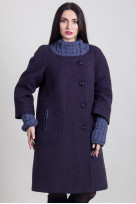 Пальто 2-389ДШ Сине-фиолетовый