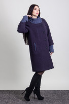 Пальто 2-389ДШ Сине-фиолетовый