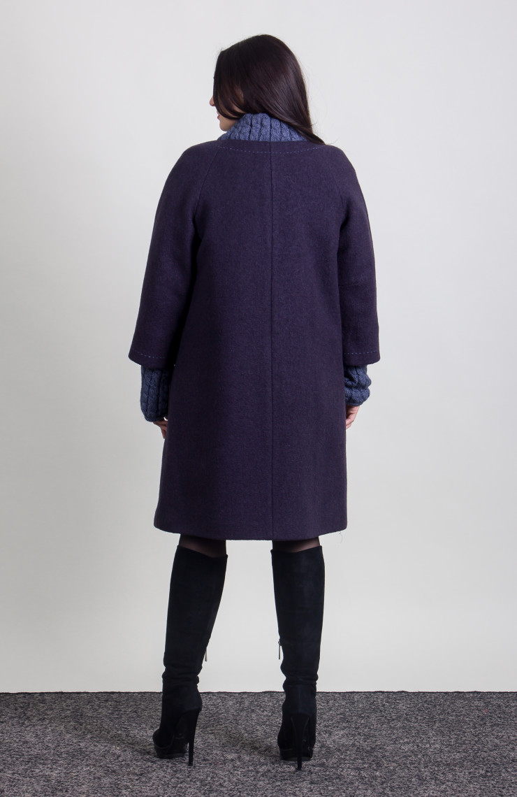 Пальто 2-389ДШ Сине-фиолетовый