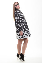 Пальто 2-404 Черный горох