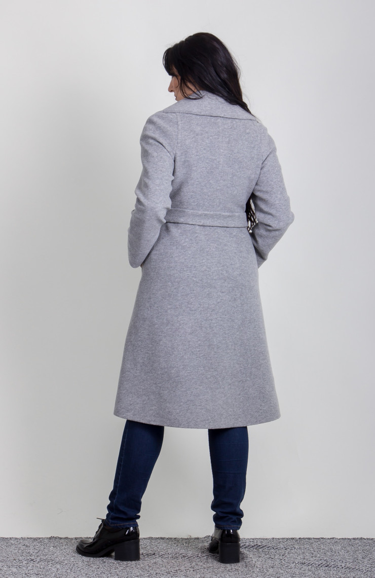 Пальто 2-464L Светло-серый
