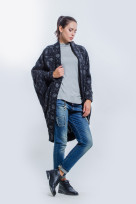 Пальто S-274 Черно-серый