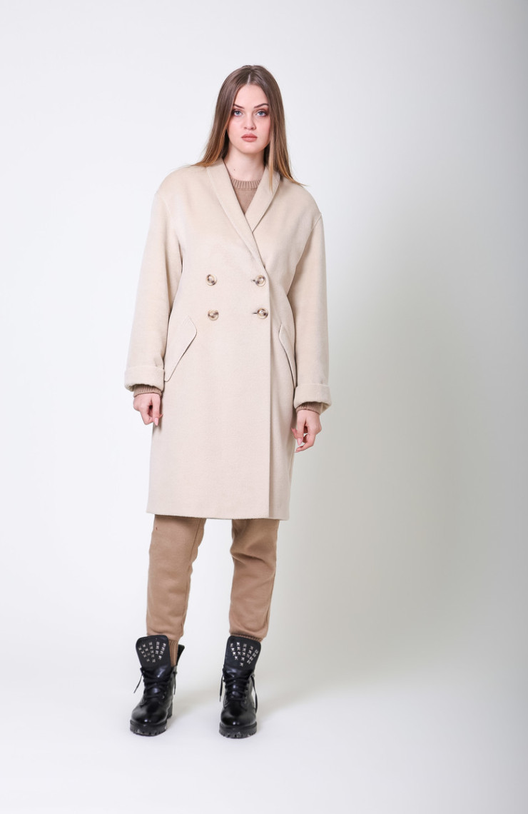 Пальто S-2013 Светло-бежевый