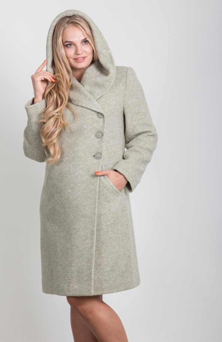 Пальто 2-498L Оливковый