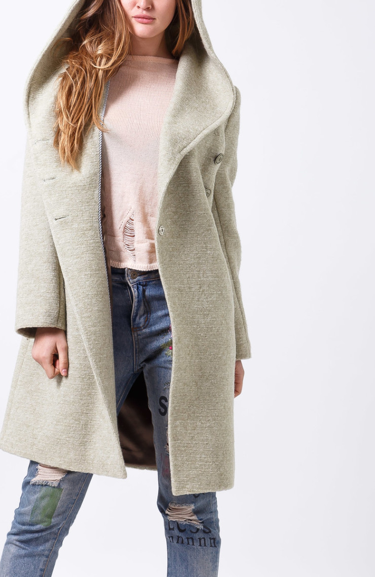 Пальто 2-498L Светло-серый