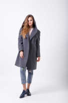 Пальто 2-498L Темно-серый