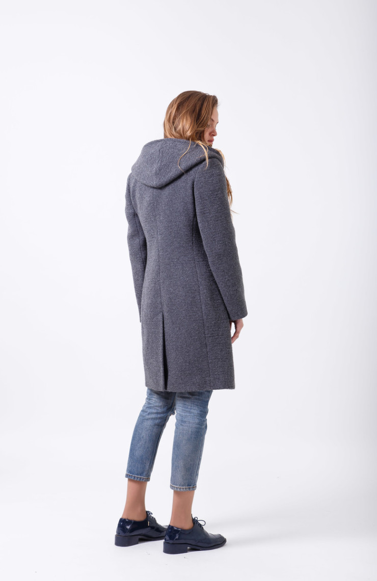 Пальто 2-498L Темно-серый