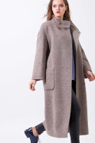 Пальто 2-456L Серо-коричневый