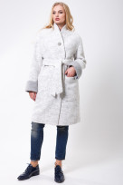 Пальто 2-477L Меланж светло-серый