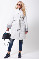 Пальто 2-477L Меланж светло-серый