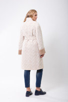 Пальто 2-477L Меланж бело-бежевый