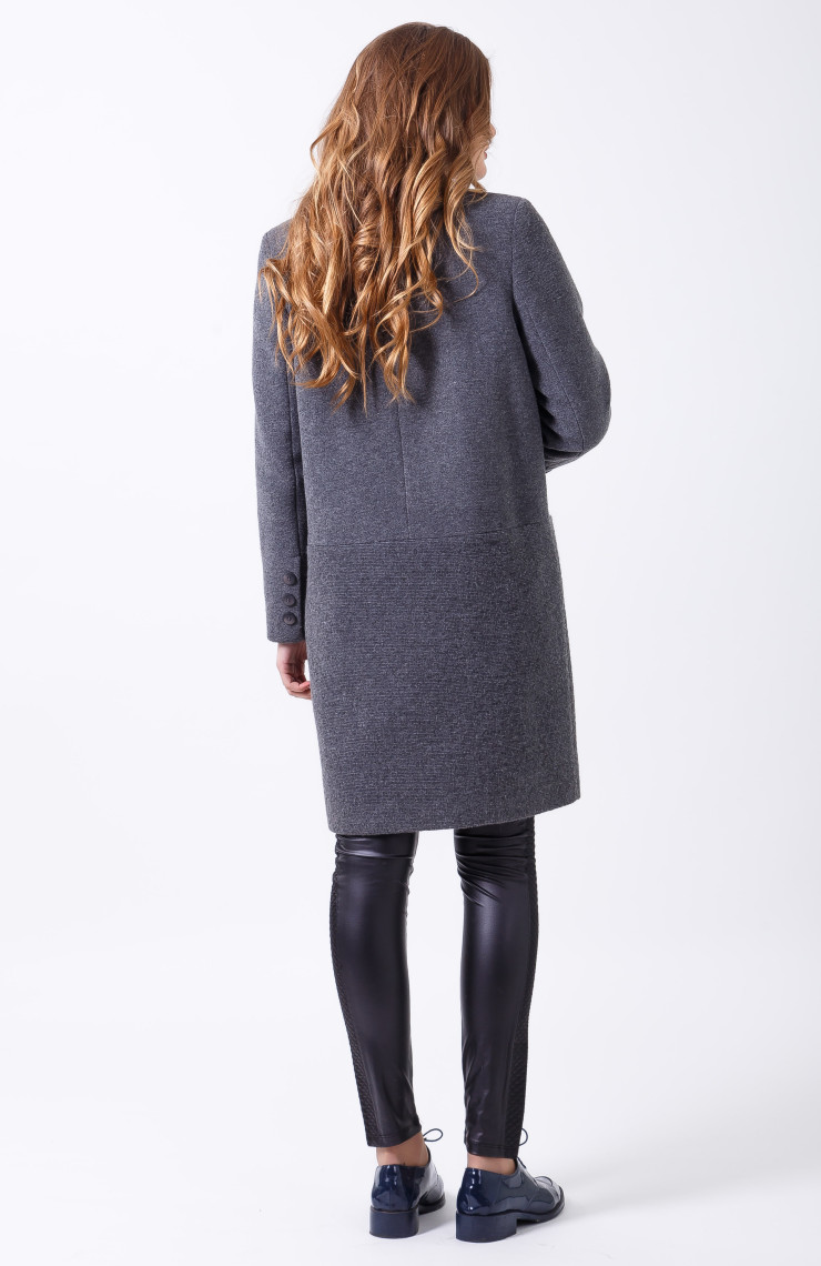 Пальто 2-485L Темно-серый