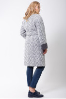 Пальто 2-477L Меланж бело-серый