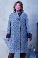 Пальто 2-477L Меланж серо-черный