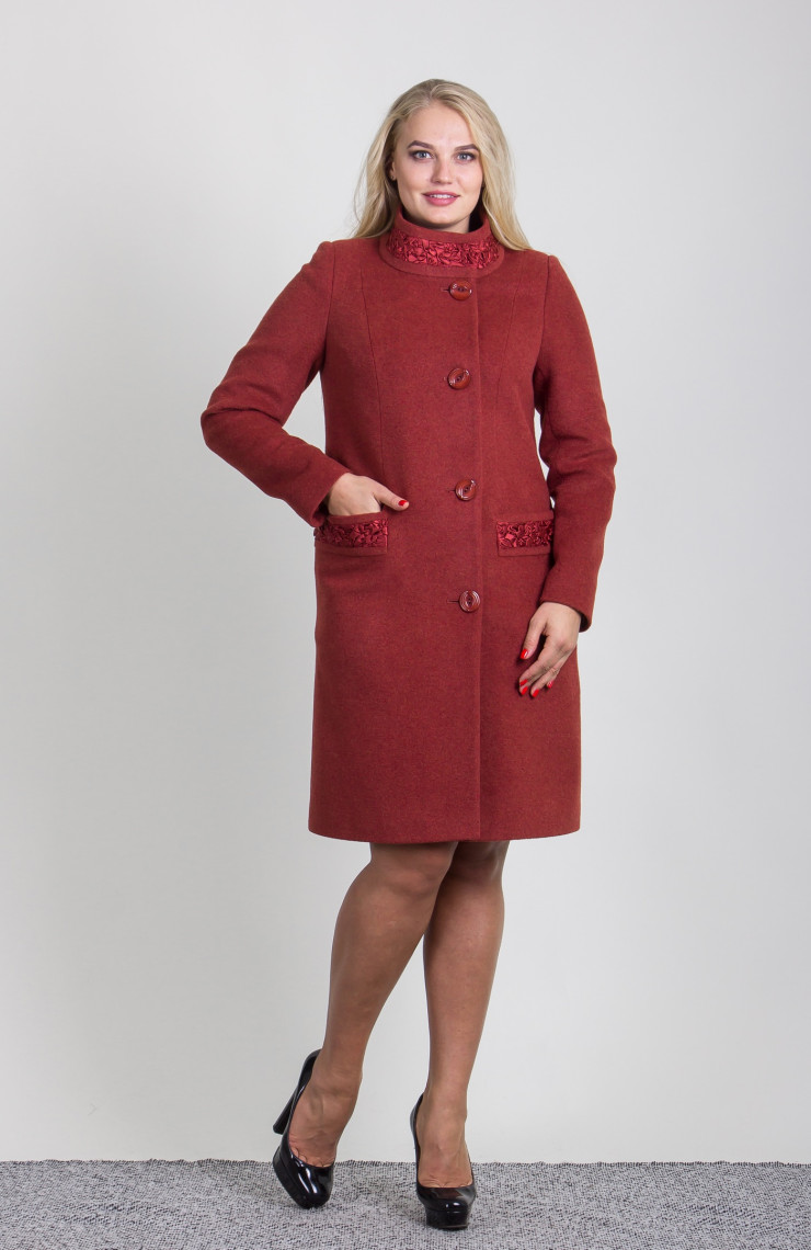 Пальто 2-492IT Красное дерево