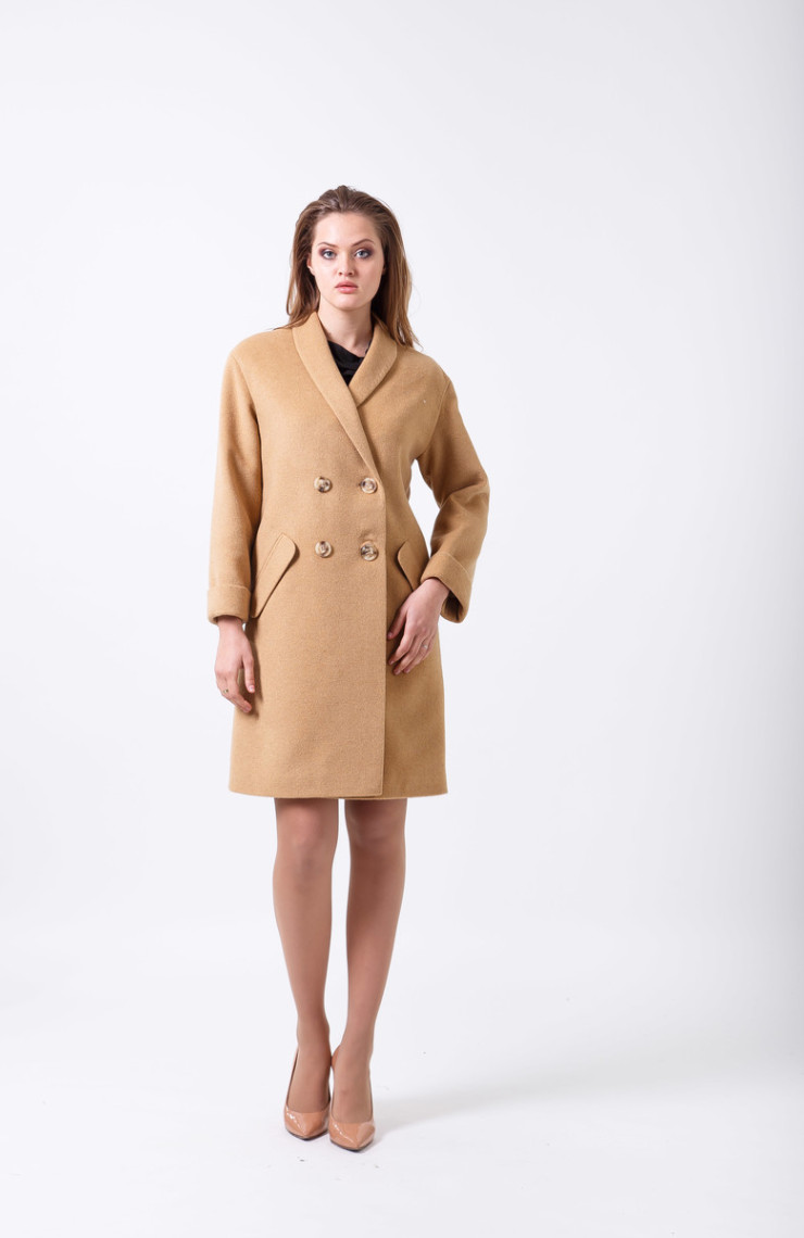 Пальто 2-448IT Кэмэл