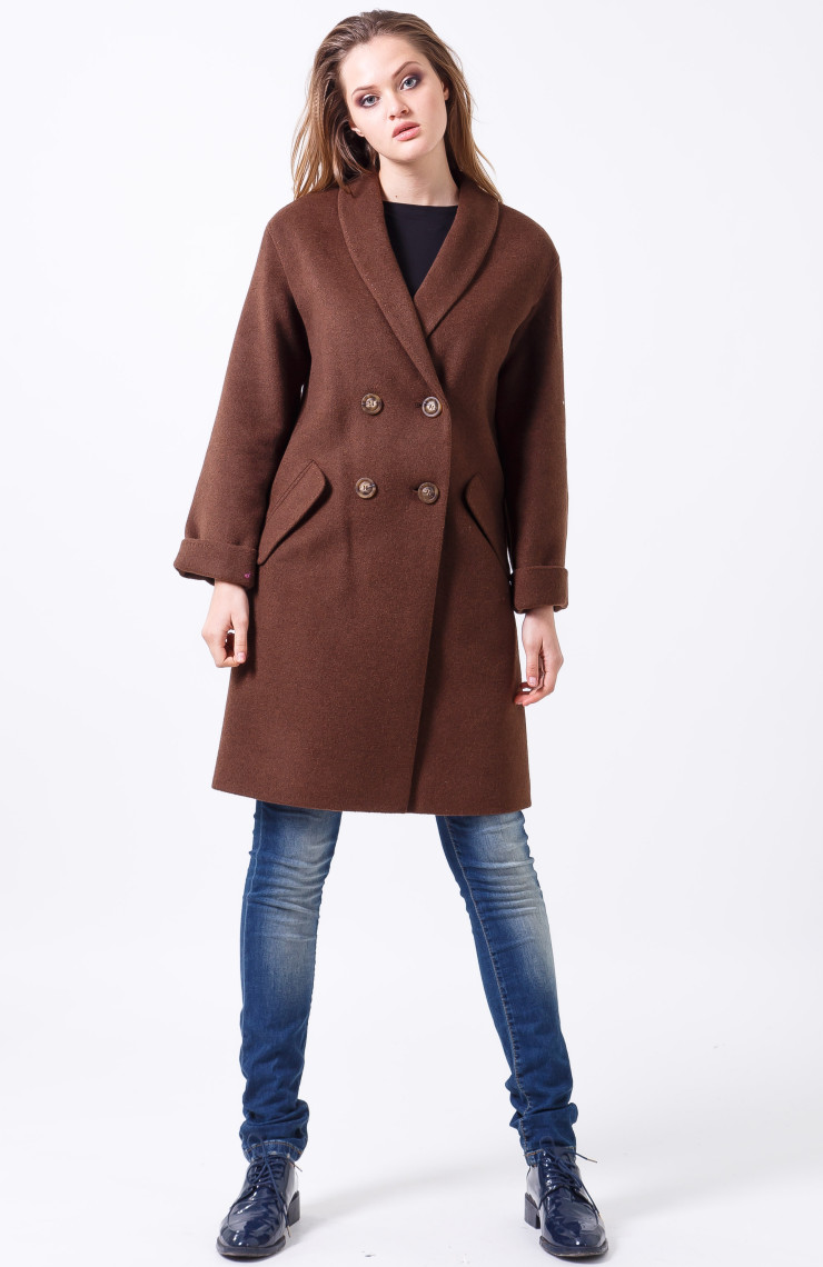 Пальто 2-448IT Шоколад