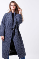 Пальто 2-473L Сине-черный