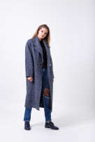 Пальто 2-473L Сине-черный