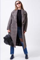 Пальто 2-473L Серо-коричневый