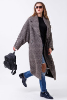 Пальто 2-473L Серо-коричневый