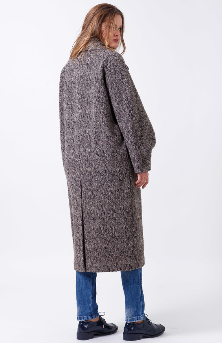 Пальто 2-473L Серо-коричневый