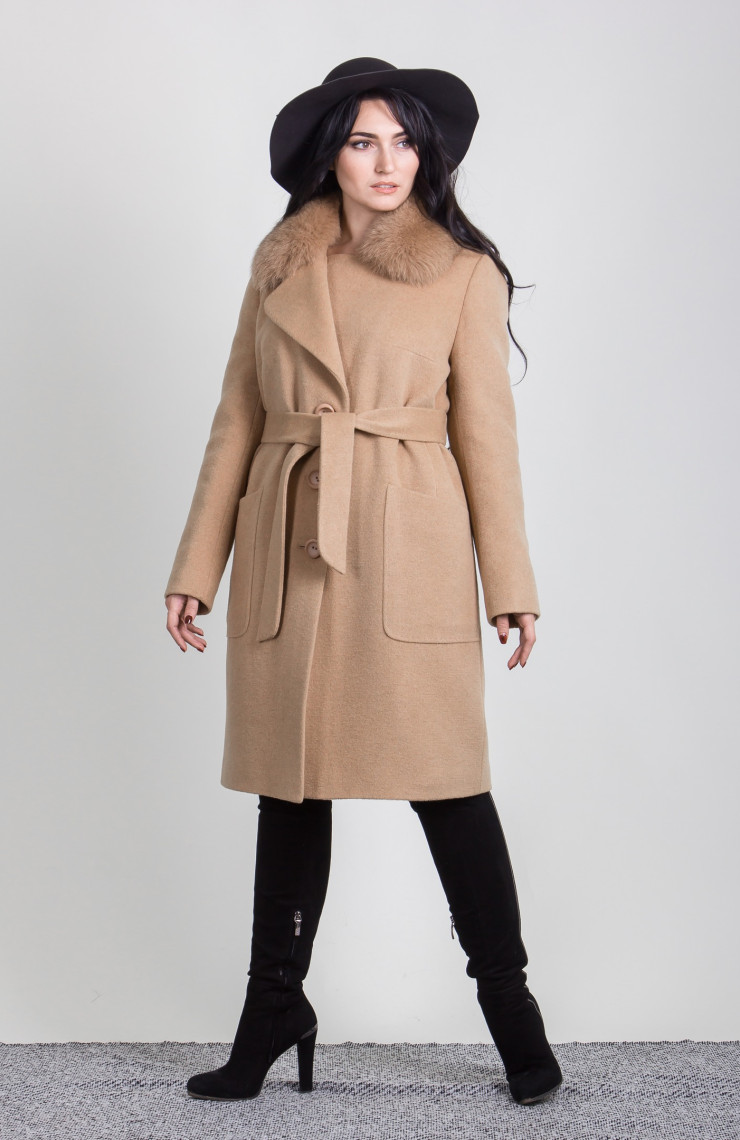 Пальто 1-061IT Кэмэл